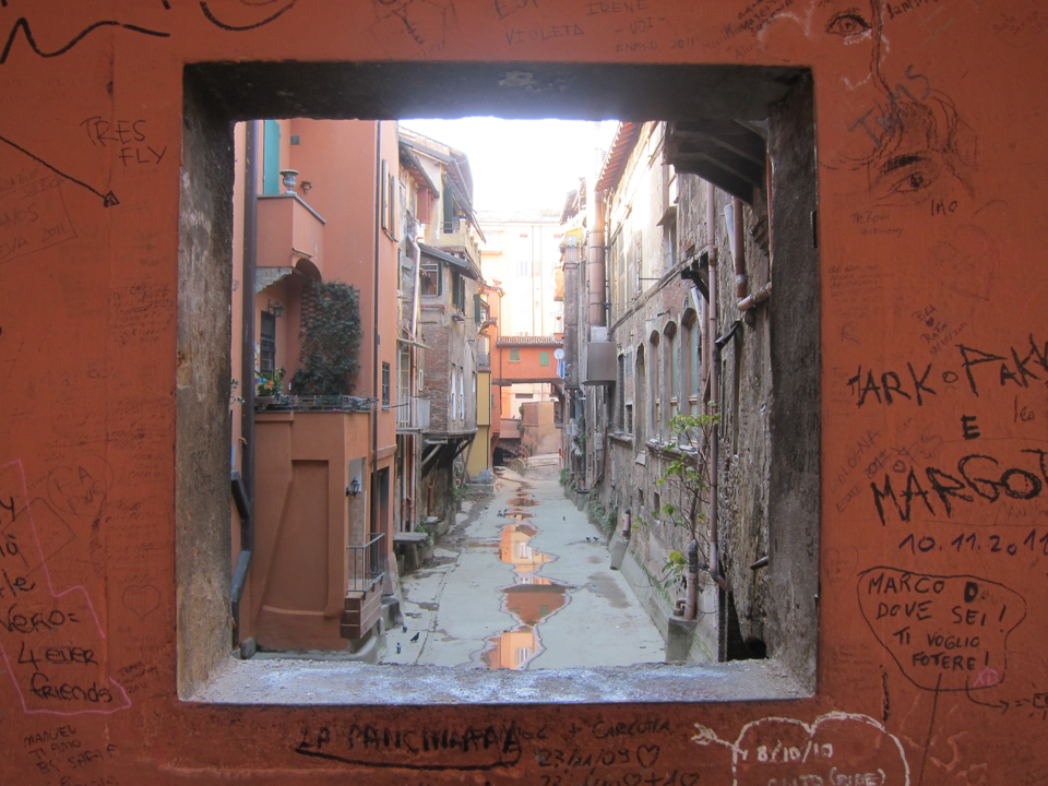 Alleyway in Bologna, Italy