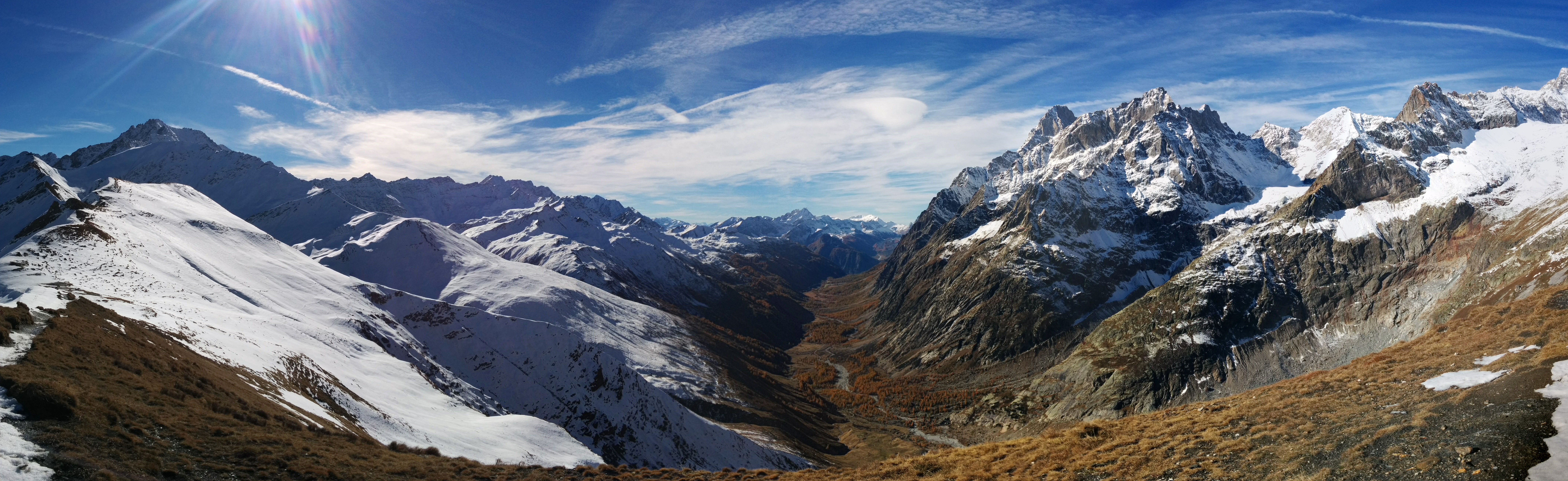 Looking southwest from the Col Val Ferret into Italy