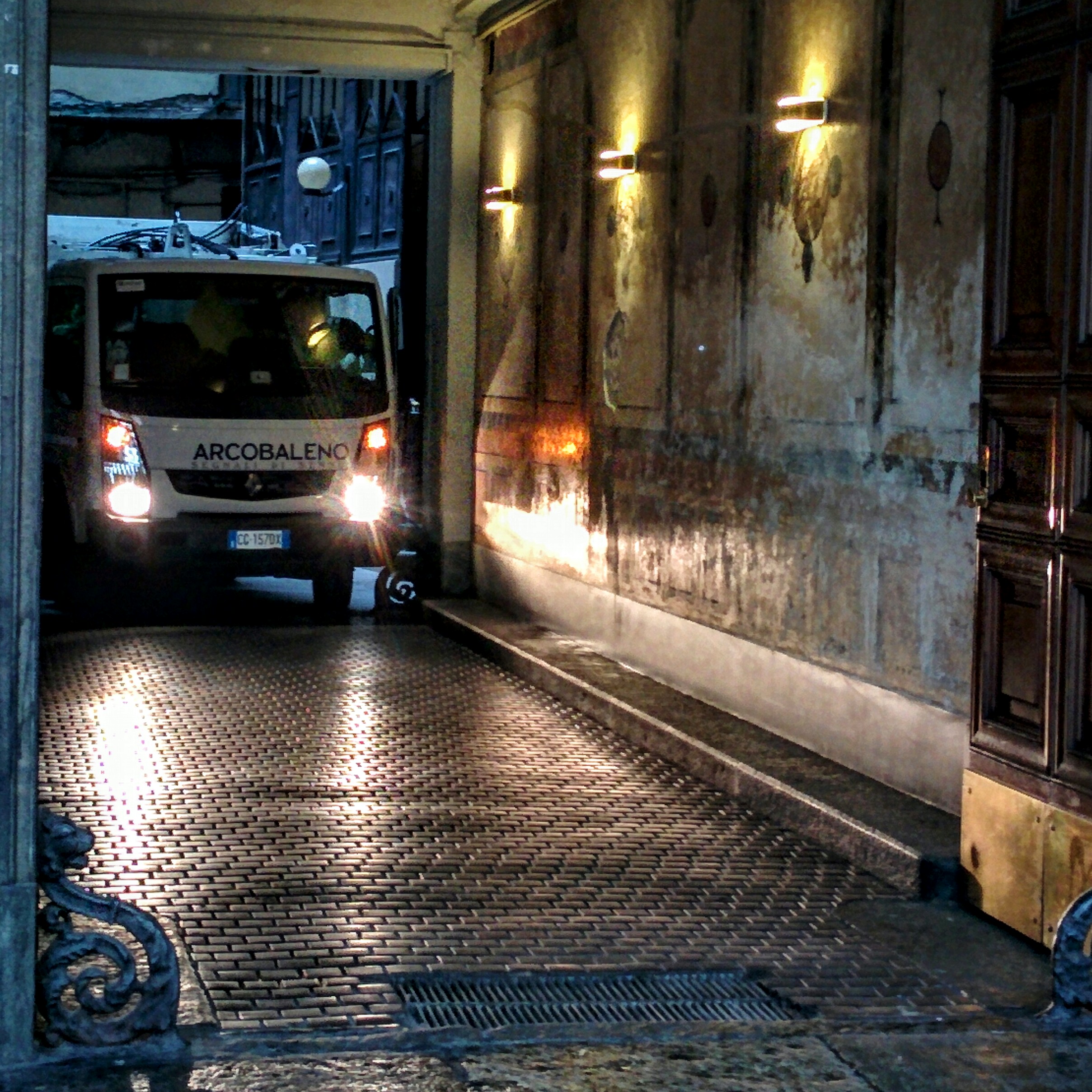 Garbage truck in Torino, Italy