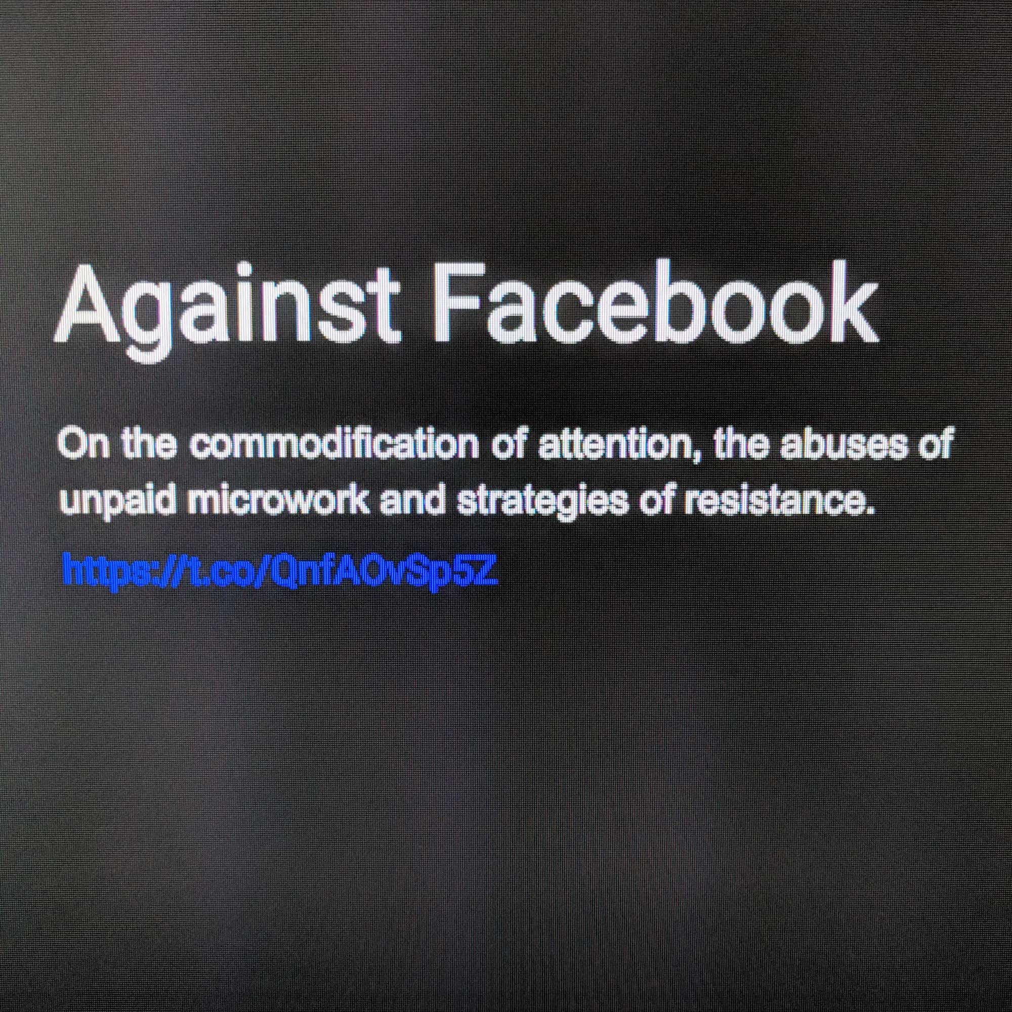 Against Facebook